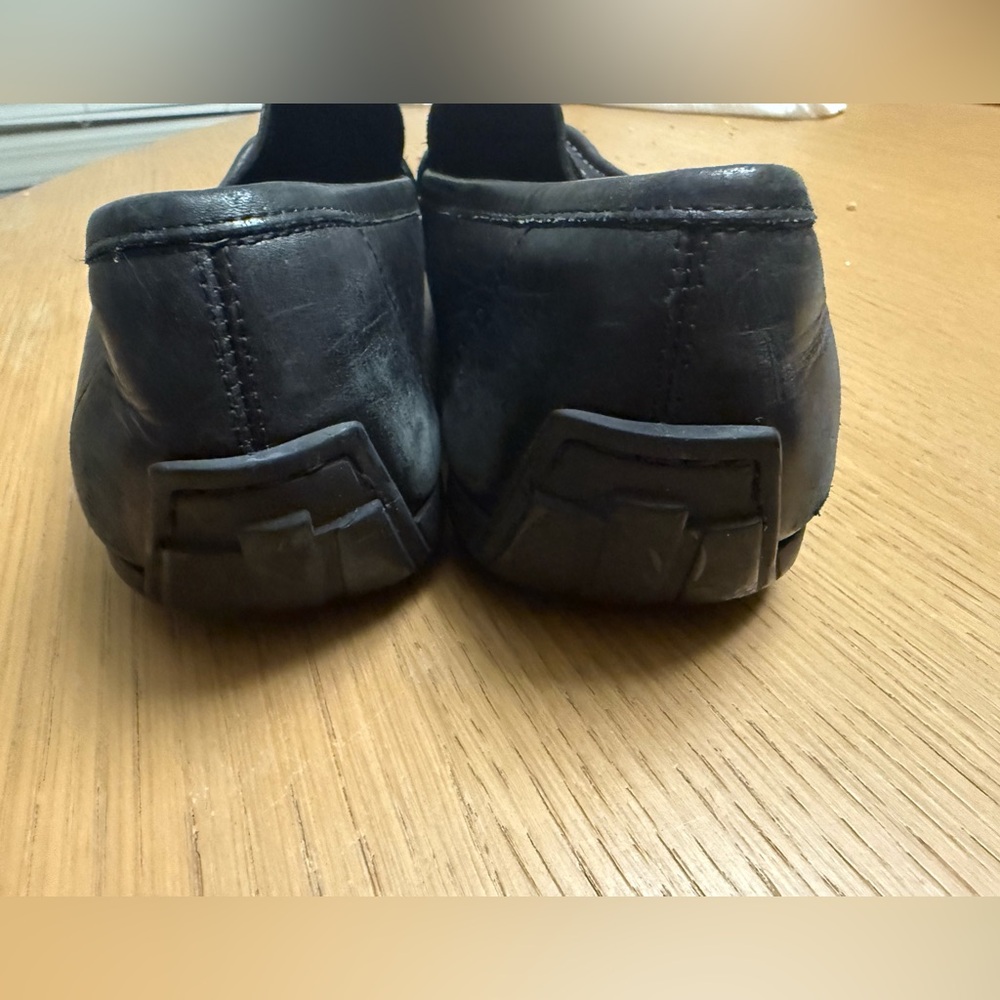 SALVATORE FERRAGAMO Black Leather Driving Mocs Size 9 D - Picture 5 of 16